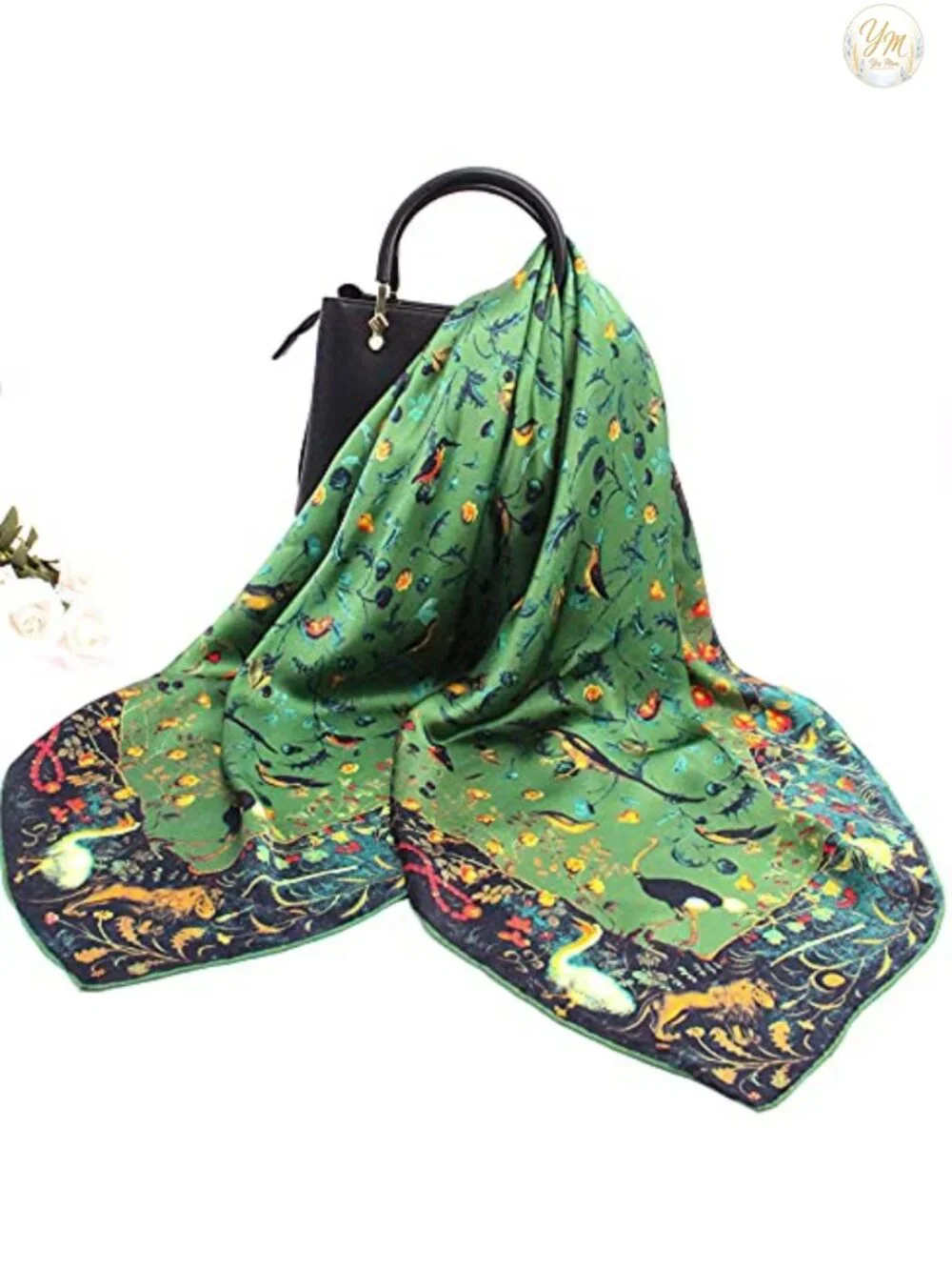 100% Mulberry Silk Large Square Scarf Shawl for Women